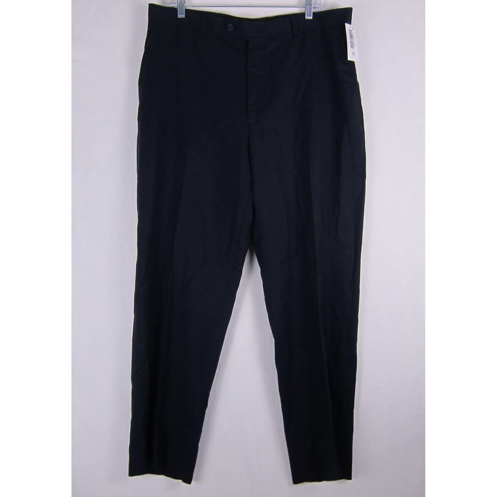 Black Wool Dress Pants Versini Size 39x 29 Pleated Trousers NWT